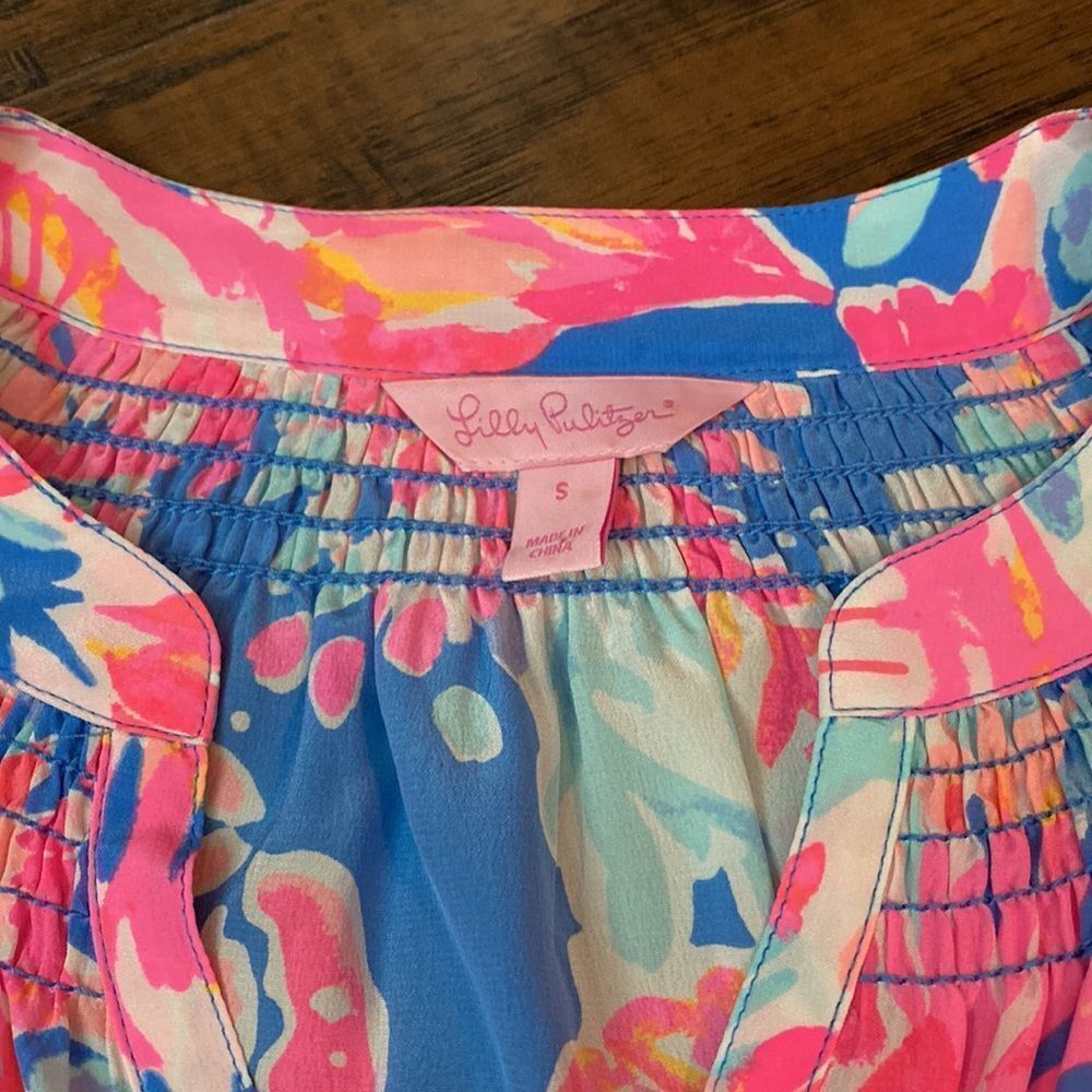 NWOT - Lilly Pulitzer Bennet Blue Bay Dreamin Elsa Blouse - Size Small - Picture 4 of 12